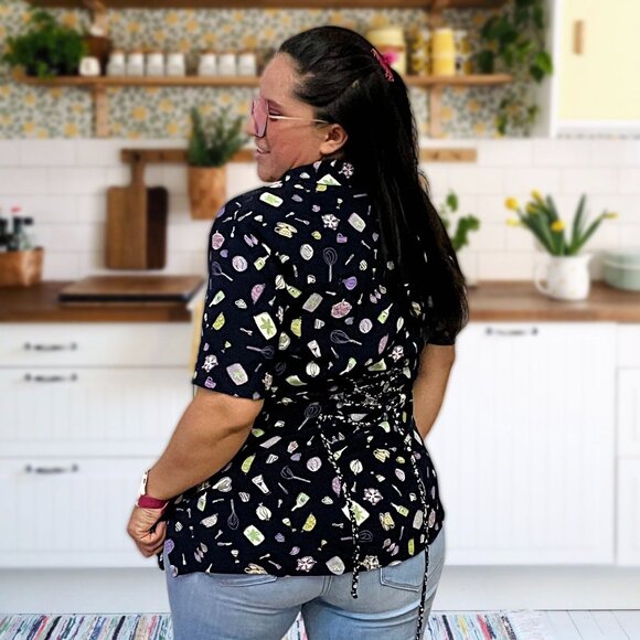 Carole Little Dresses Vintage Button Down Blouse Kitchen Printed Adjustable RARE - Picture 6 of 13